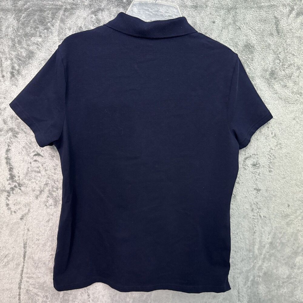 Talbots top womens medium Navy polo short sleeve cotton blend - Picture 6 of 7